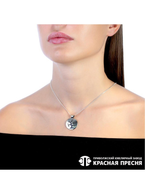 Подвеска серебро 925 пробы, покрытие - оксидирование, отделка - эмаль, без вставок