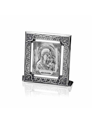 Икона "казанская божия матерь" серебро 925 пробы, покрытие - оксидирование, без вставок