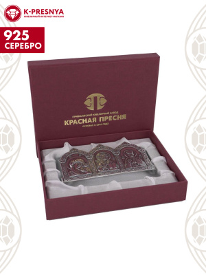 Икона серебро 925 пробы, покрытие - оксидирование, без вставок