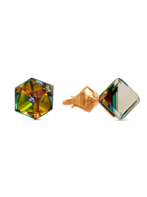 Серьги бижутерия, покрытие - золочение, вставка - ювелирное стекло европейской огранки