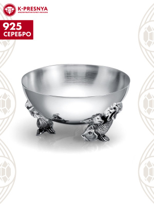 Икорница серебро 925 пробы, покрытие - оксидирование, без вставок