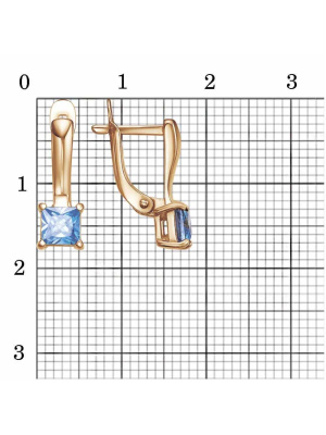 Серьги бижутерия, покрытие - золочение, вставка - фианит (недрагоценный камень)