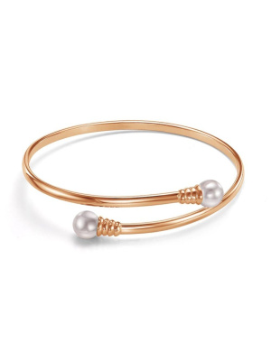 Браслет бижутерия, покрытие - золочение, вставка - имитация жемчуга