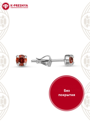 Серьги серебро 925 пробы, без покрытия, вставка - фианит (недрагоценный камень)