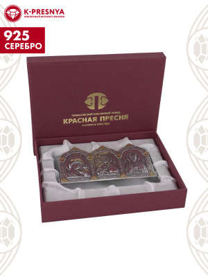 Икона серебро 925 пробы, покрытие - оксидирование, выборочное золочение, без вставок