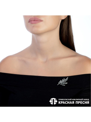 Брошь серебро 925 пробы, покрытие - оксидирование, без вставок
