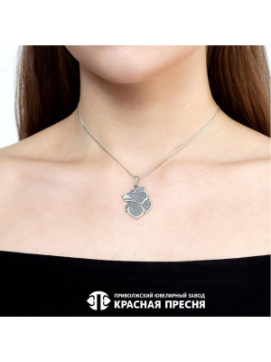 Подвеска серебро 925 пробы, покрытие - оксидирование, без вставок