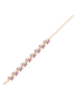 Браслет бижутерия, покрытие - золочение, вставка - фианит (недрагоценный камень)