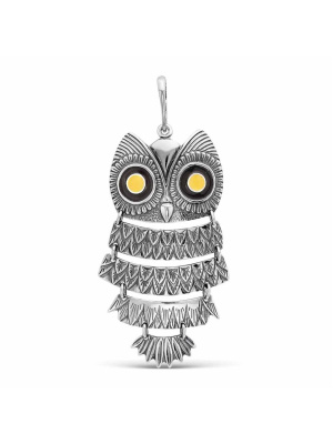 Подвеска бижутерия, покрытие - серебрение с оксидированием, отделка - эмаль, без вставок