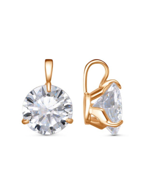 Подвеска бижутерия, покрытие - золочение, вставка - фианит (недрагоценный камень)