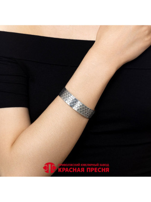 Браслет серебро 925 пробы, покрытие - оксидирование, без вставок