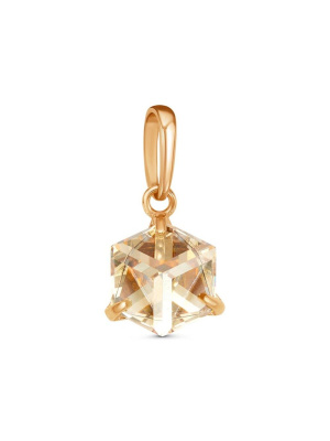 Подвеска серебро 925 пробы, покрытие - золочение, вставка - ювелирное стекло европейской огранки