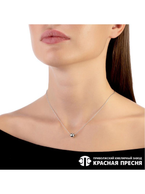 Колье серебро 925 пробы, покрытие - родирование, без вставок