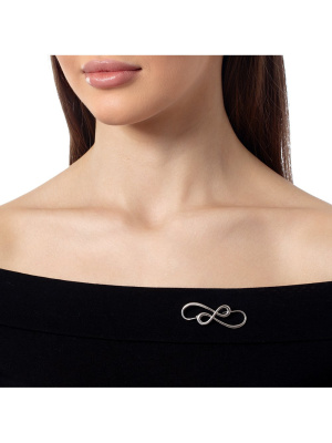 Брошь серебро 925 пробы, покрытие - родирование, без вставок