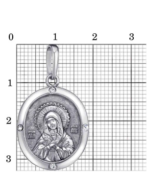 Подвеска бижутерия, покрытие - серебрение с оксидированием, вставка - стекло ювелирное preciosa