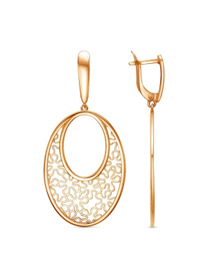 Серьги бижутерия, покрытие - золочение, без вставок