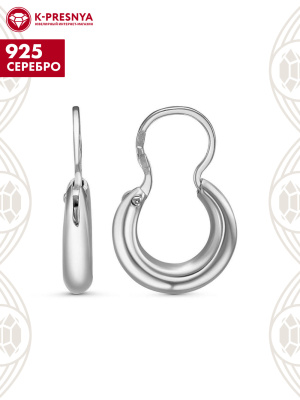 Серьги серебро 925 пробы, покрытие - оксидирование, без вставок