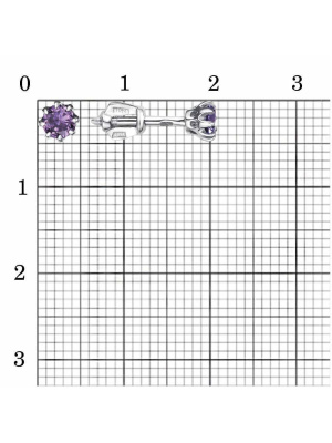 Серьги серебро 925 пробы, покрытие - родирование, вставка - фианит (недрагоценный камень)