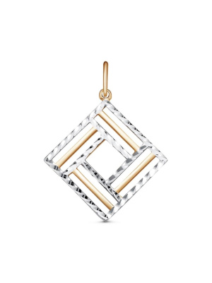 Подвеска серебро 925 пробы, покрытие - золочение, отделка - алмазная грань, без вставок