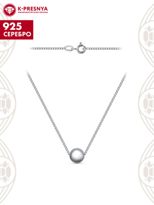 Колье серебро 925 пробы, покрытие - родирование, без вставок