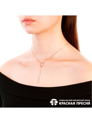 Колье серебро 925 пробы, покрытие - золочение, без вставок
