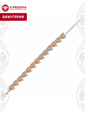 Браслет бижутерия, покрытие - золочение, без вставок