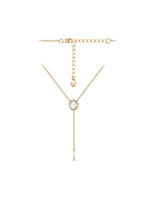 Колье бижутерия, покрытие - золочение, вставка - фианит (недрагоценный камень)