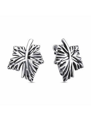 Серьги бижутерия, покрытие - серебрение с оксидированием, без вставок