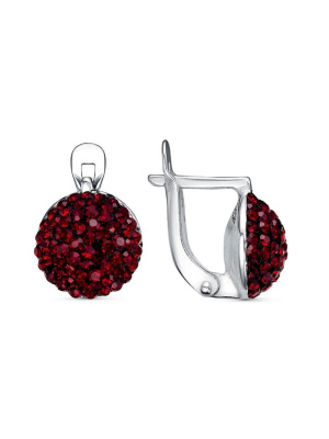 Серьги серебро 925 пробы, без покрытия, вставка - стекло ювелирное preciosa