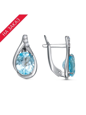 Серьги серебро 925 пробы, покрытие - родирование