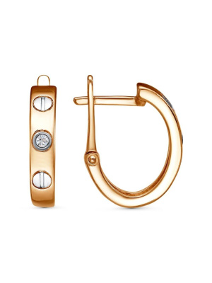 Серьги бижутерия, покрытие - золочение, выборочное родирование, вставка - стекло ювелирное preciosa