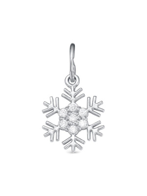 Подвеска серебро 925 пробы, покрытие - родирование, вставка - фианит (недрагоценный камень)