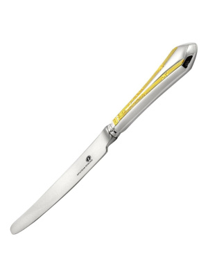 Нож столовый "элегант" серебро 925 пробы, покрытие - выборочное золочение, без вставок