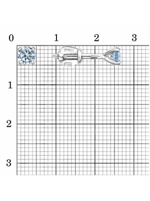 Серьги серебро 925 пробы, покрытие - платинирование, вставка - фианит (недрагоценный камень)