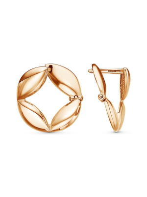 Серьги серебро 925 пробы, покрытие - золочение, без вставок