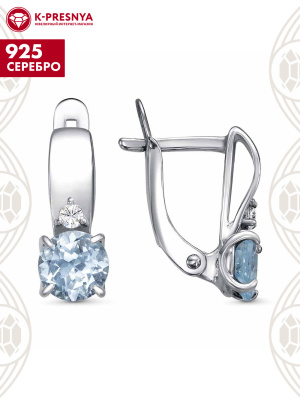 Серьги серебро 925 пробы, покрытие - родирование