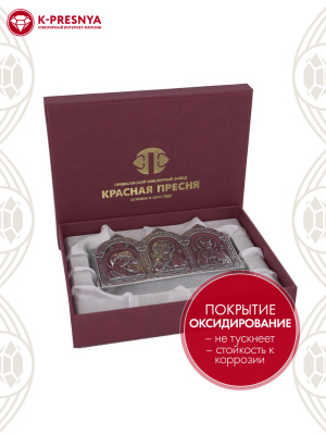 Икона серебро 925 пробы, покрытие - оксидирование, без вставок