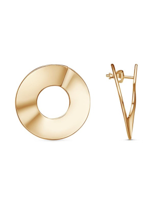 Серьги серебро 925 пробы, покрытие - золочение, без вставок