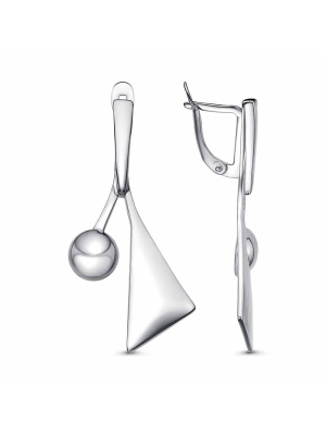 Серьги бижутерия, покрытие - платинирование, без вставок