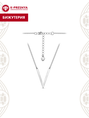 Колье бижутерия, покрытие - серебрение, без вставок