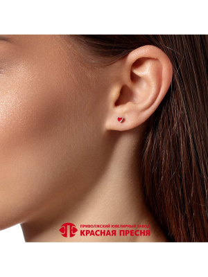 Серьги серебро 925 пробы, покрытие - платинирование, отделка - эмаль, без вставок