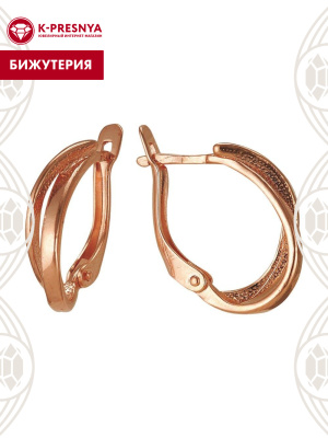 Серьги бижутерия, покрытие - золочение, без вставок