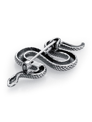 Брошь бижутерия, покрытие - серебрение с оксидированием, без вставок