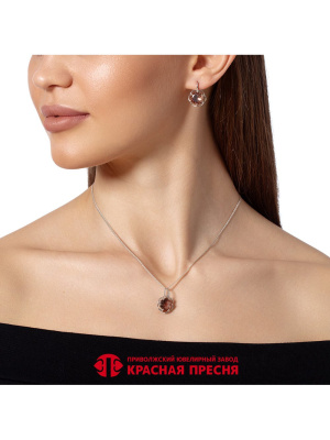 Серьги серебро 925 пробы, покрытие - платинирование, вставка - искусственный султанит