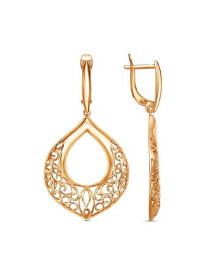 Серьги серебро 925 пробы, покрытие - золочение, без вставок