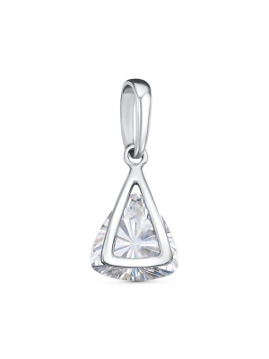 Подвеска серебро 925 пробы, покрытие - платинирование, вставка - фианит (недрагоценный камень)