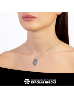 Подвеска серебро 925 пробы, покрытие - оксидирование, без вставок