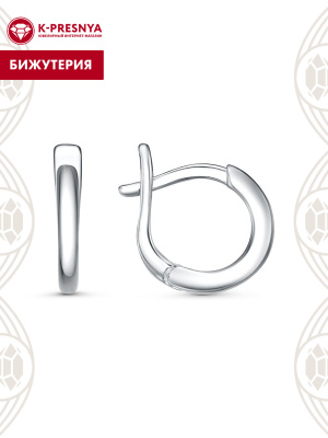 Серьги бижутерия, покрытие - платинирование, без вставок