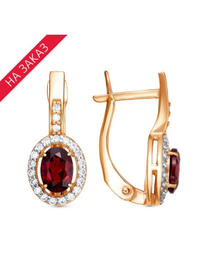 Серьги серебро 925 пробы, покрытие - золочение, выборочное родирование