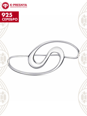 Брошь серебро 925 пробы, покрытие - родирование, без вставок